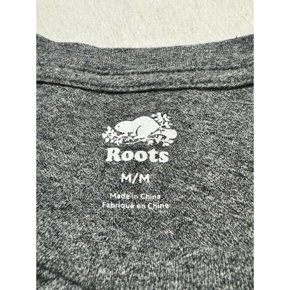 Roots Canada Mens Gray Embroidered Logo Checkered Long Sleeve Shirt Size Medium - Picture 4 of 6